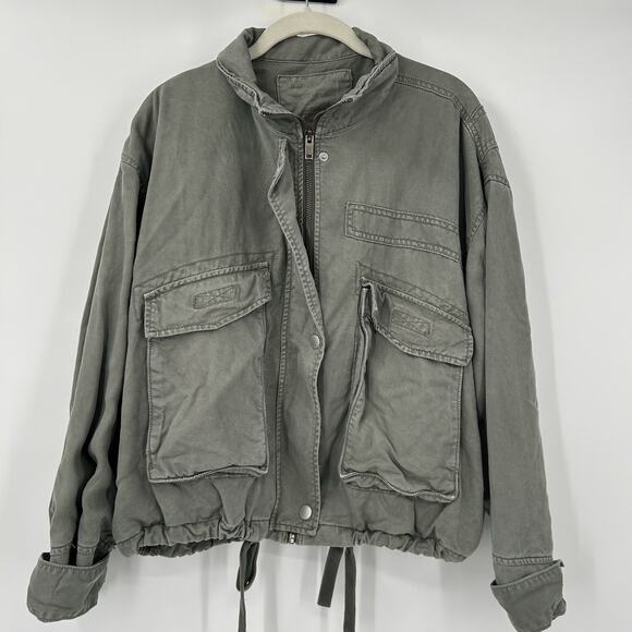 American Eagle Women's Army Green Military Style Cotton Jacket Size Small. - Picture 1 of 14